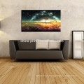 Starry Night Sky Canvas Wall Art/Full Moon Scenery Canvas Print/Landscape Canvas Painting